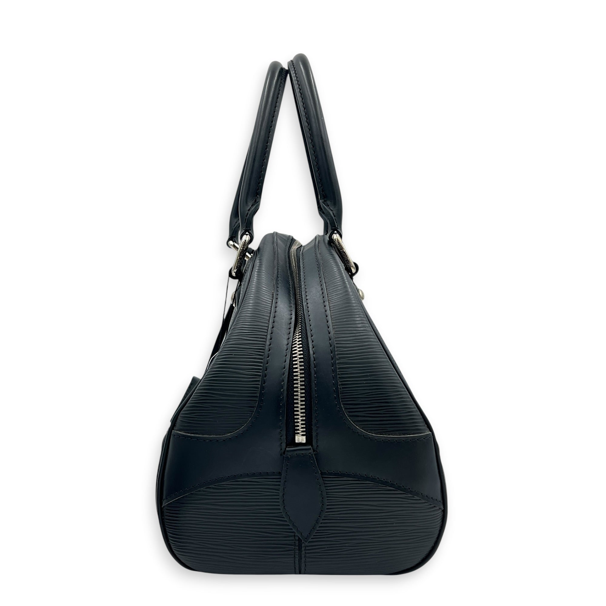 Montaigne Bowling  Top Handle Bag Black in Epi Leather