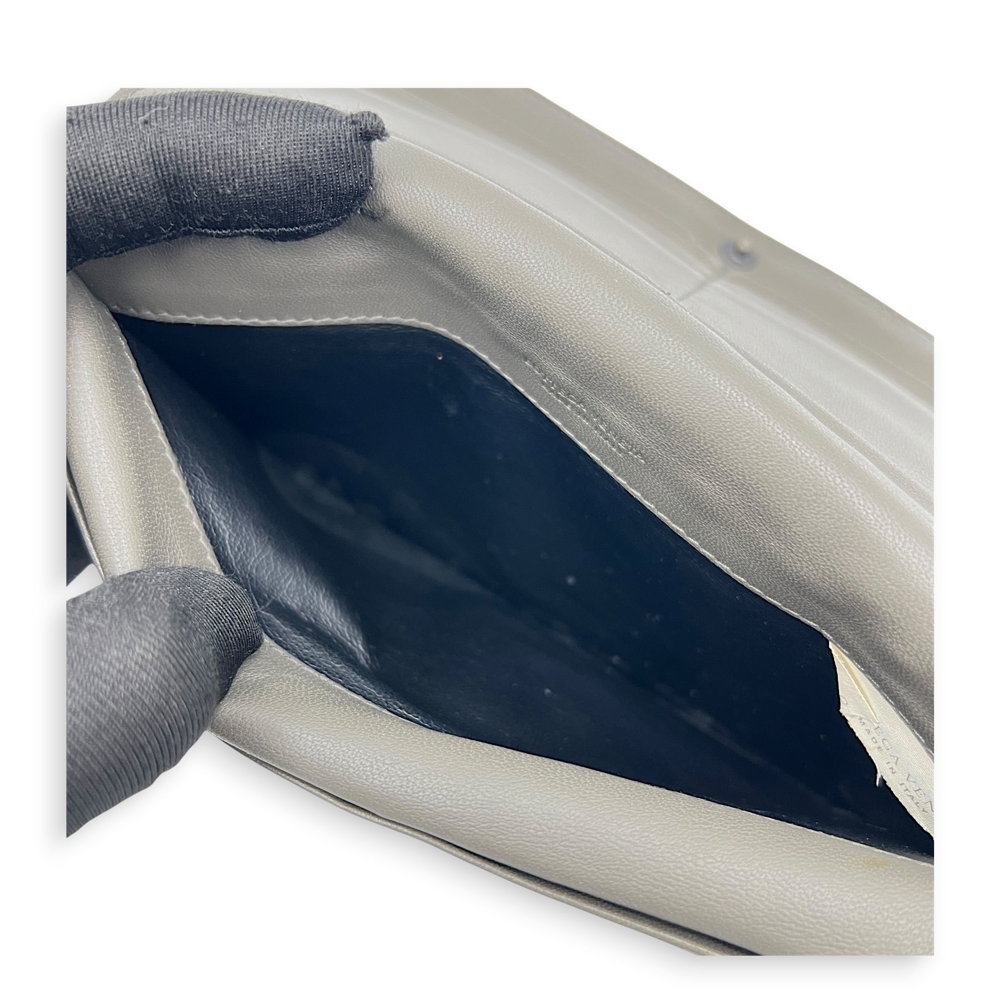 Intrecciato Grey Wallet in Lambskin, Ruthenium hardware