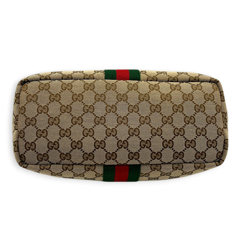 GG Vanity Top Handle Bag Brown in Canvas, Gold hardware