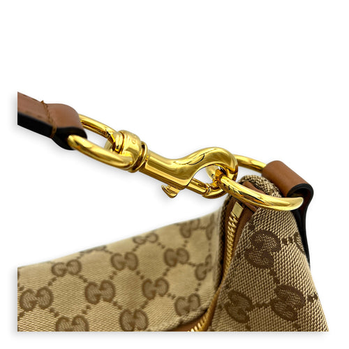GG Vanity Top Handle Bag Brown in Canvas, Gold hardware