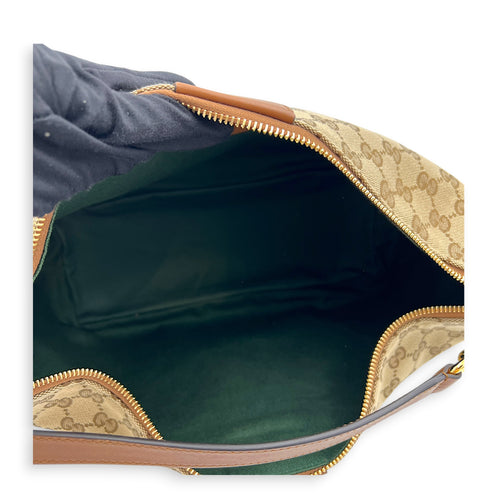 GG Vanity Top Handle Bag Brown in Canvas, Gold hardware