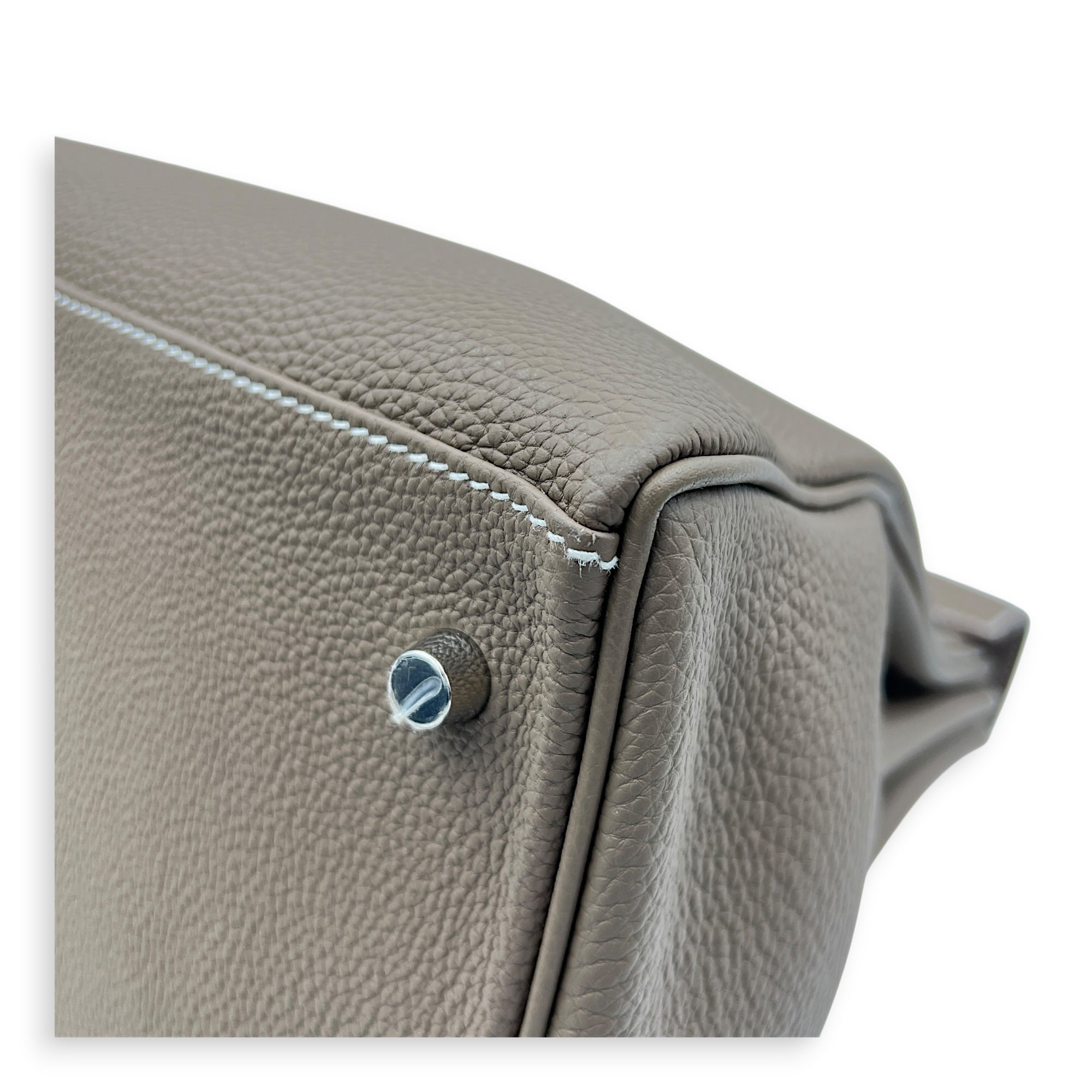 Kelly Maxi 42 Etoupe Top Handle Bag in Togo, Palladium hardware