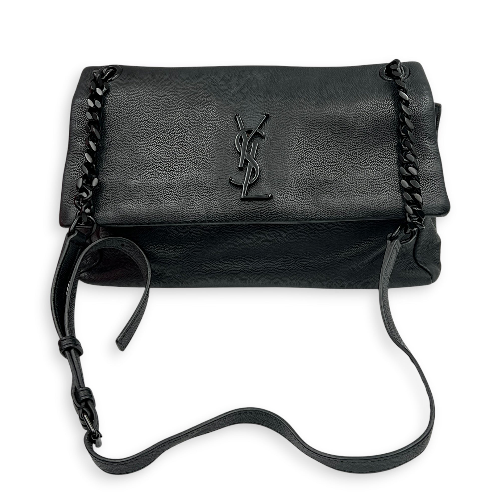 Hollywood Shoulder Bag Black in Calfskin, Monochrome hardware