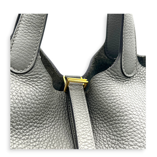 Picotin 18 Gris Meyer Top Handle Bag in Clemence, Gold hardware
