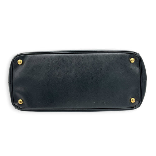 Galleria Top Handle Bag Large Nero in Saffiano Leather, Gold hardware