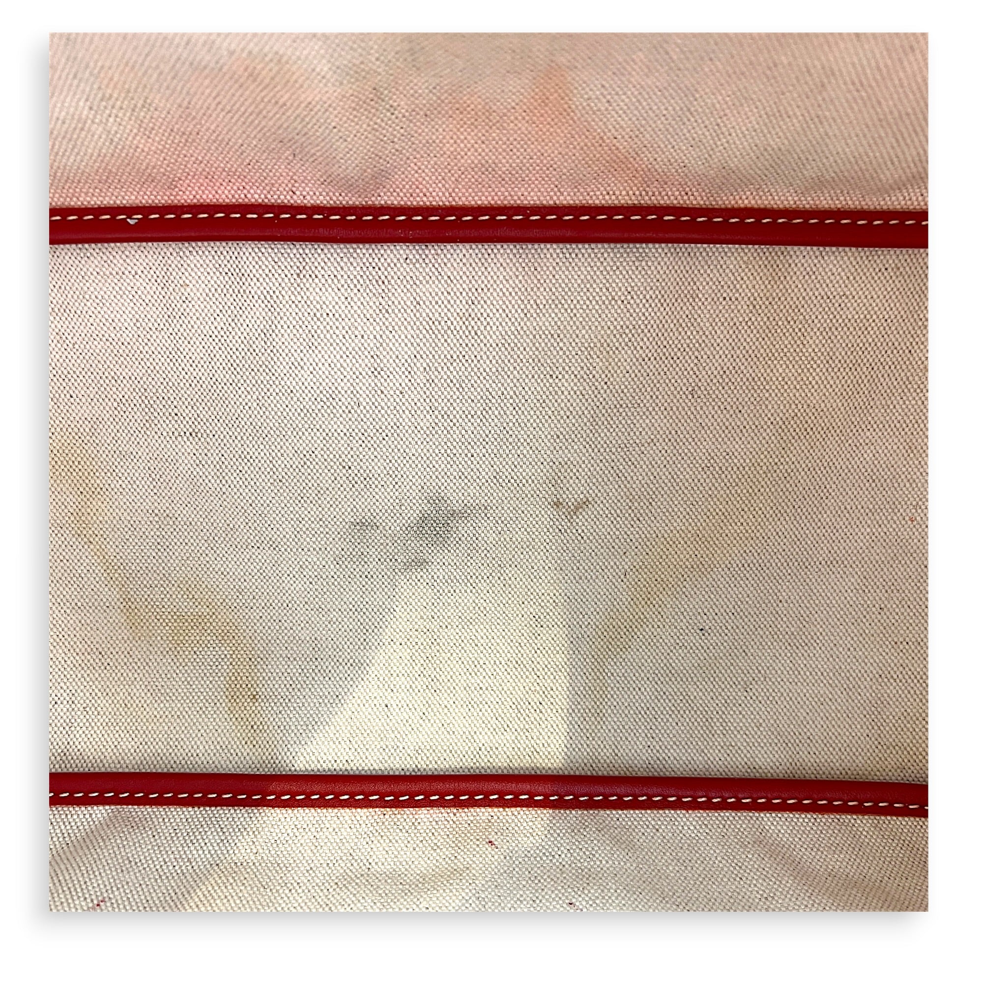 Saint Louis PM Red Tote Bag in Coated Canvas, Silver hardware