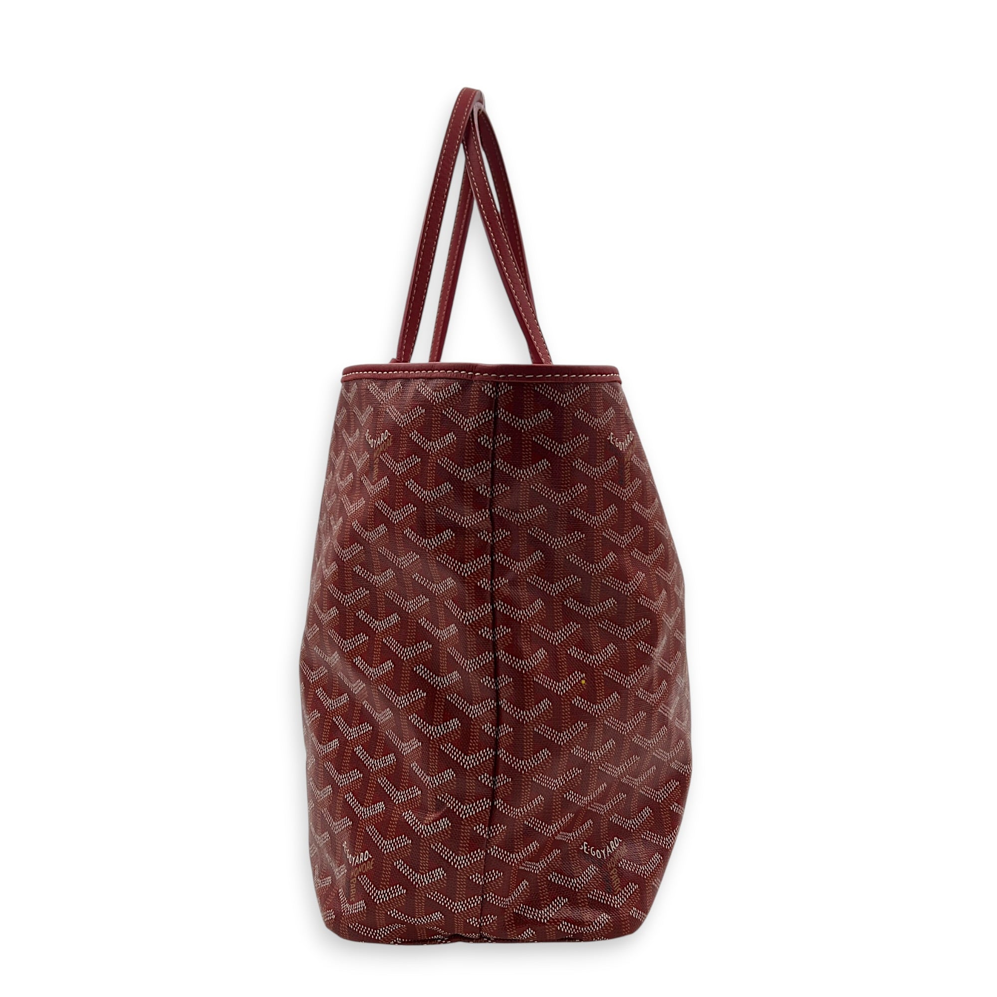 Saint Louis PM Red Tote Bag in Coated Canvas, Silver hardware