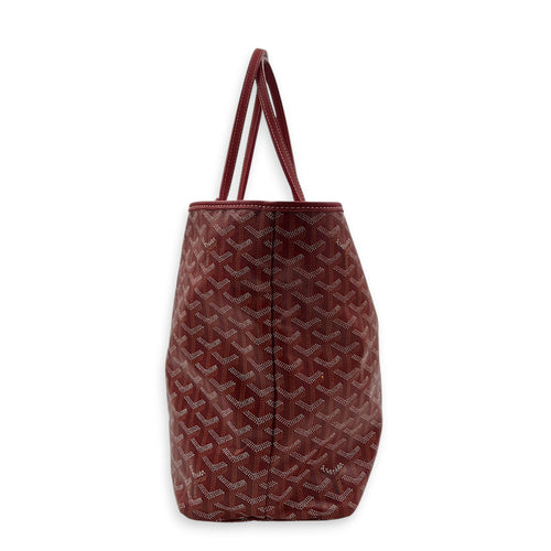 Saint Louis PM Red Tote Bag in Coated Canvas, Silver hardware