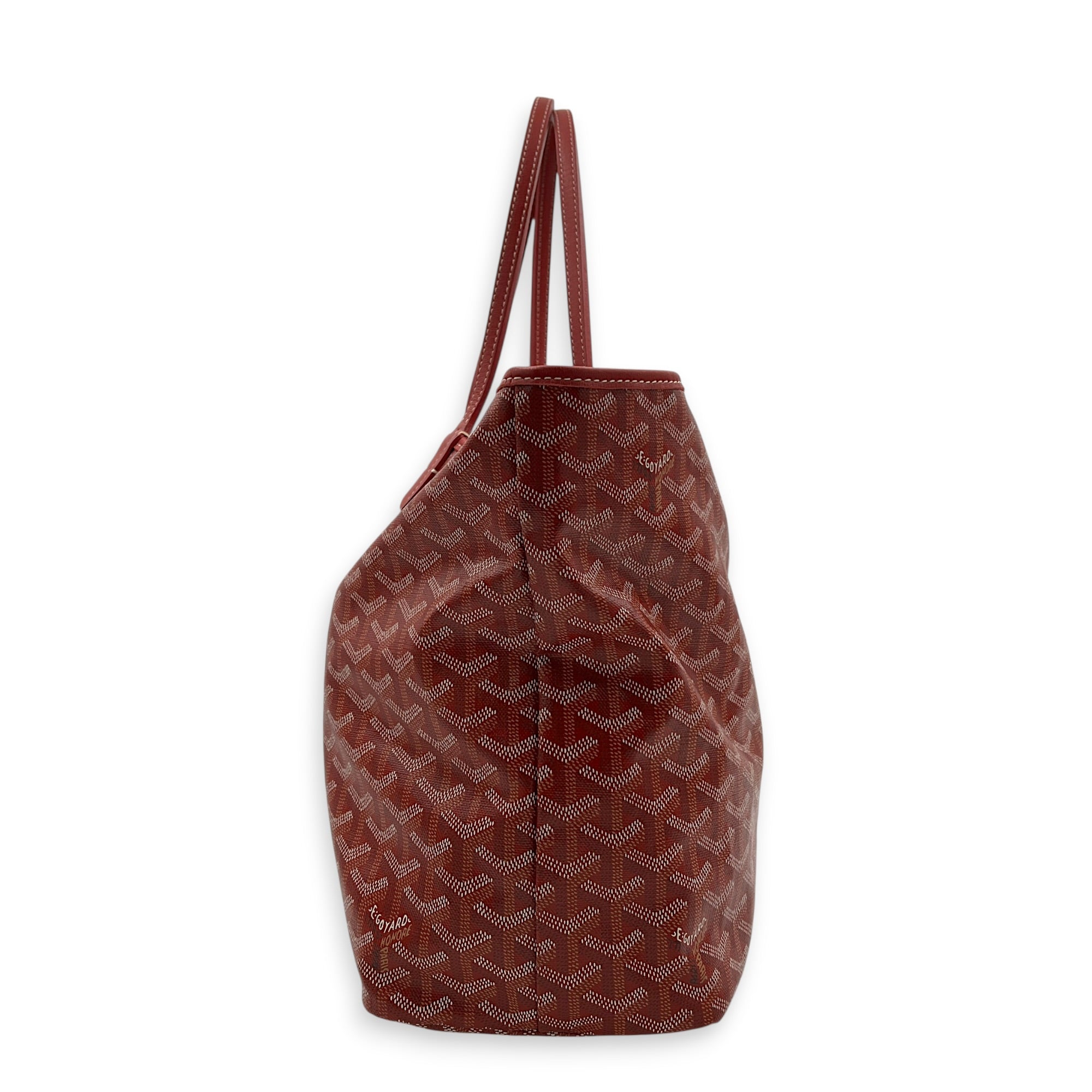 Saint Louis PM Red Tote Bag in Coated Canvas, Silver hardware