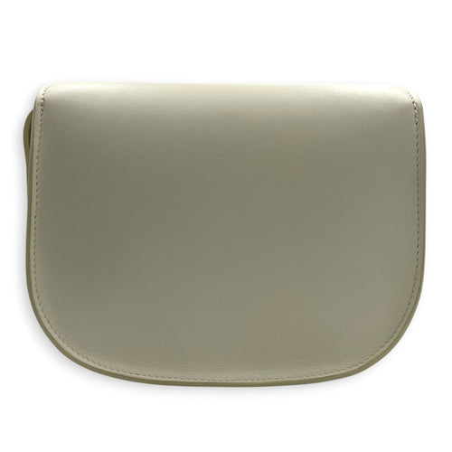 Folco Optic White Crossbody Bag in Calfskin, Gold hardware