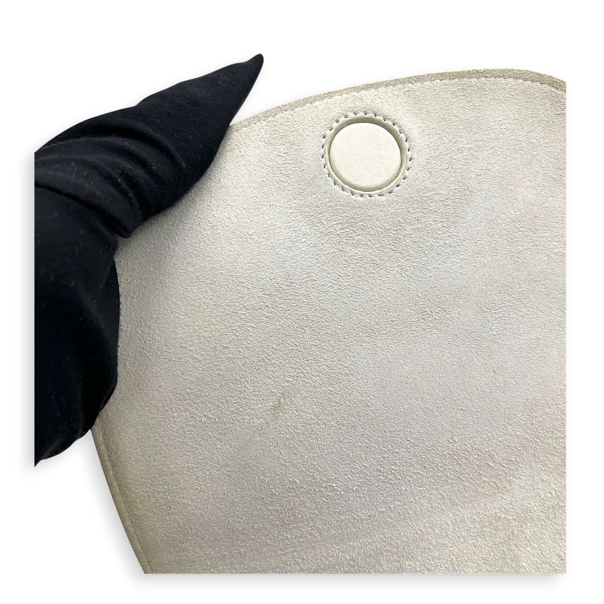 Folco Optic White Crossbody Bag in Calfskin, Gold hardware