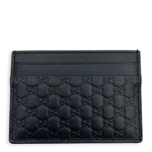 Microguccissima Card Holder Black in Calfskin