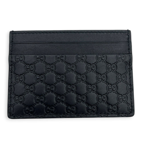 Microguccissima Card Holder Black in Calfskin