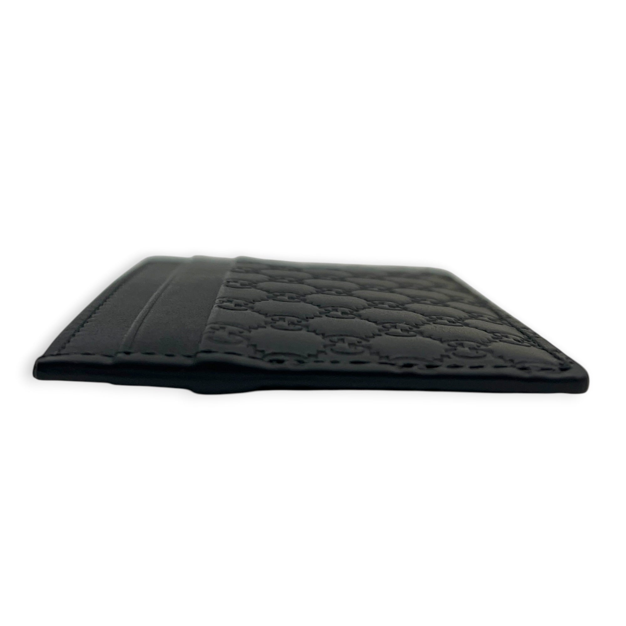 Microguccissima Card Holder Black in Calfskin