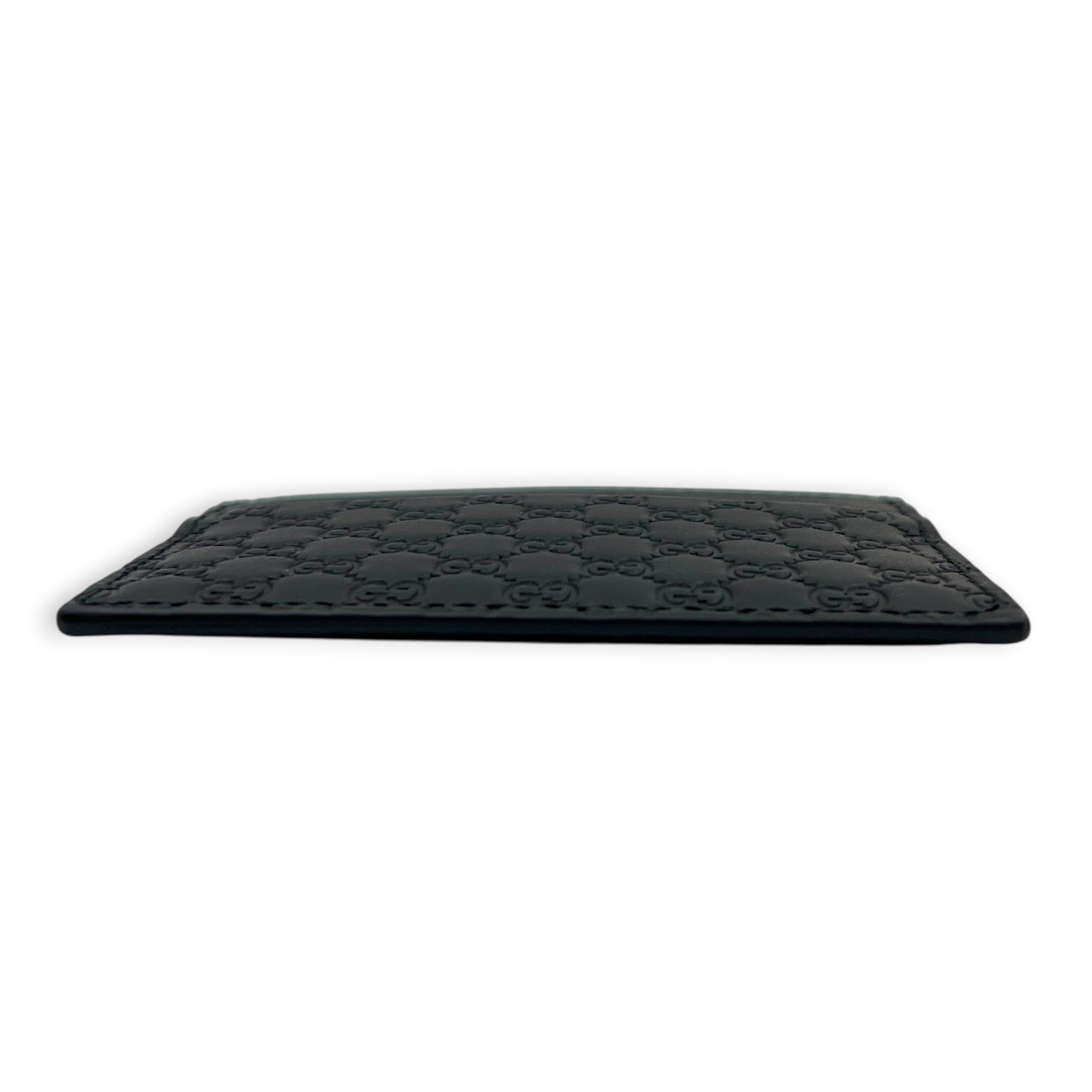 Microguccissima Card Holder Black in Calfskin