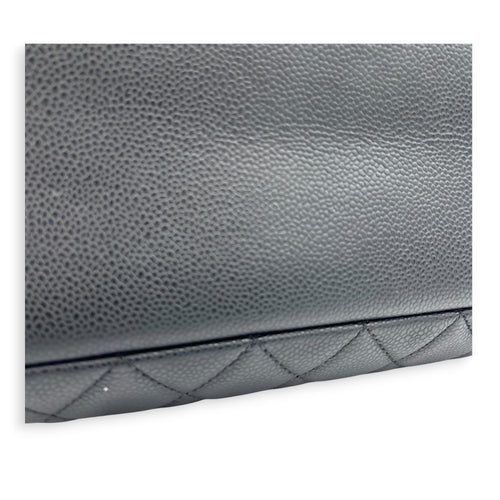 GST Tote Bag Black in Caviar Leather, Silver hardware