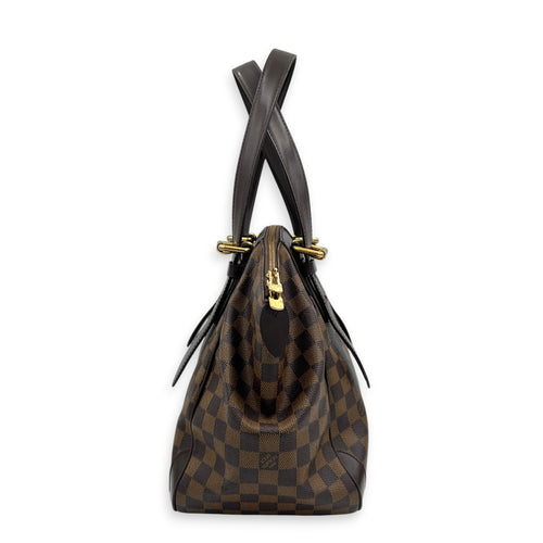 Verona Shoulder Bag MM Brown in Coated Canvas, Gold hardware