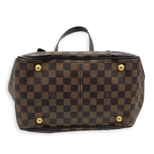 Verona Shoulder Bag MM Brown in Coated Canvas, Gold hardware
