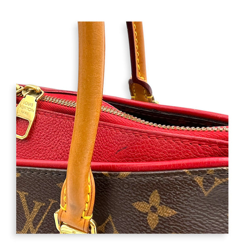 Pallas Shoulder Bag MM Brown in Monogram Coated Canvas, Gold hardware