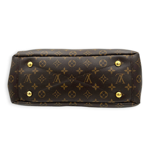 Pallas Shoulder Bag MM Brown in Monogram Coated Canvas, Gold hardware