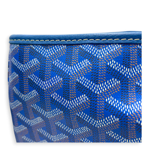 Artois MM Bleu Tote Bag in Coated Canvas, Silver hardware