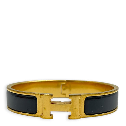 Clic H PM Black Bracelet in Metal, Gold hardware