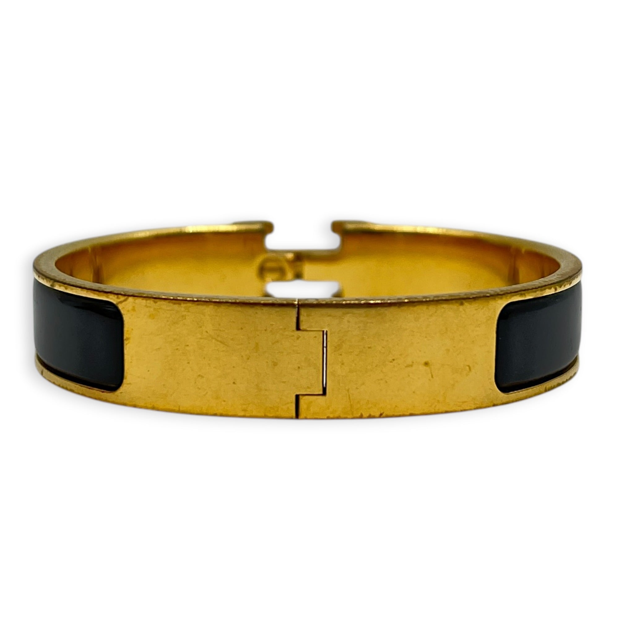 Clic H PM Black Bracelet in Metal, Gold hardware