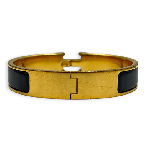 Clic H PM Black Bracelet in Metal, Gold hardware