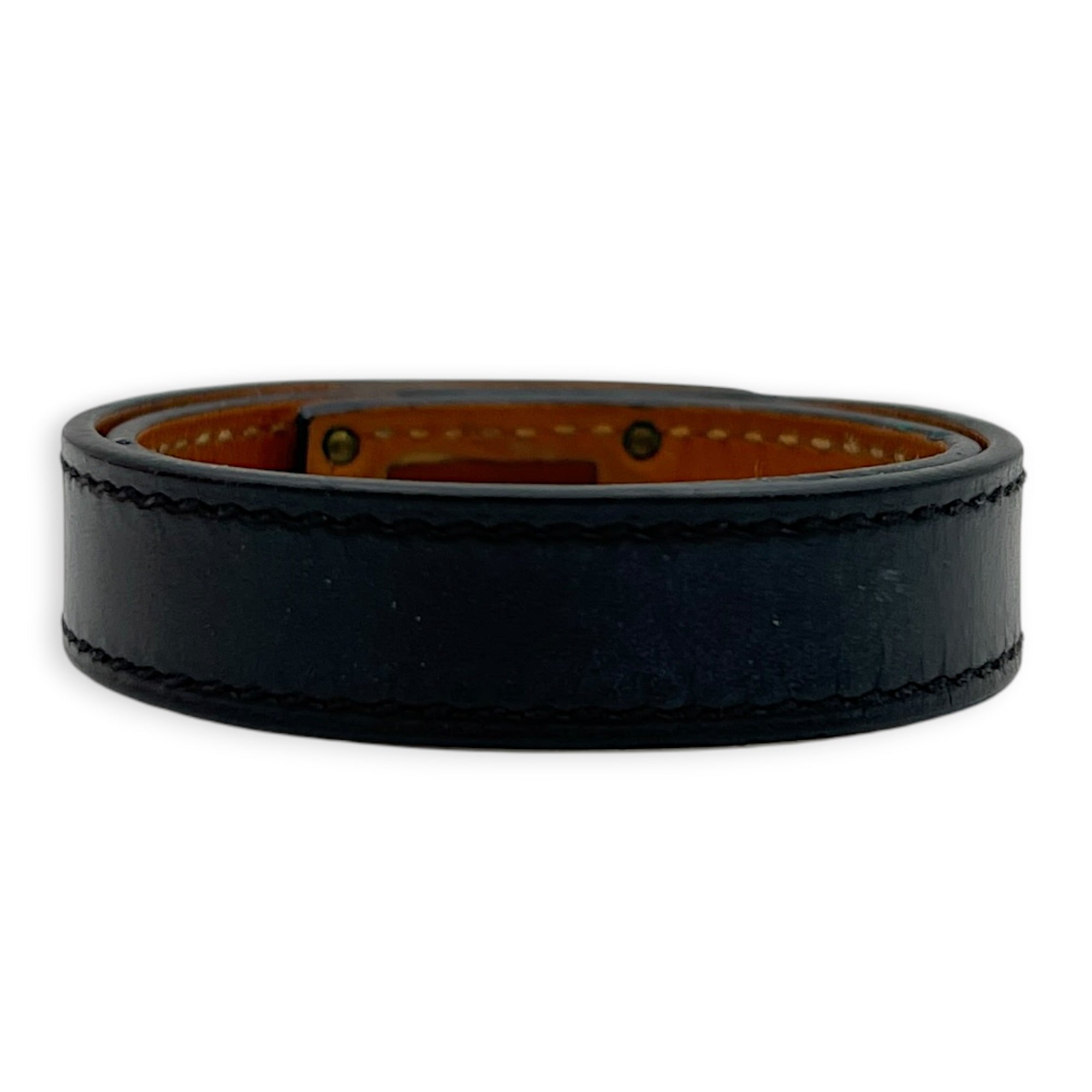 Kelly Double Tour XS Black Bracelet in Calfskin, Gold hardware