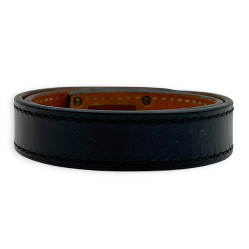 Kelly Double Tour XS Black Bracelet in Calfskin, Gold hardware