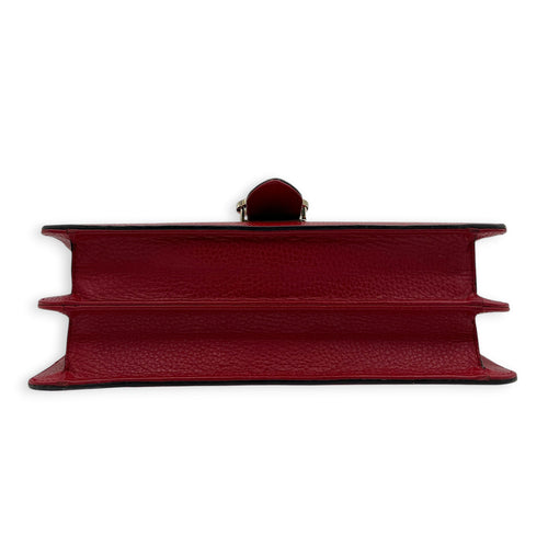 Interlocking G Wallet On Chain Hibiscus Red in Calfskin, Gold hardware
