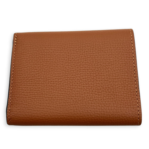 Anagram Wallet Small Tan in Calfskin, Silver hardware