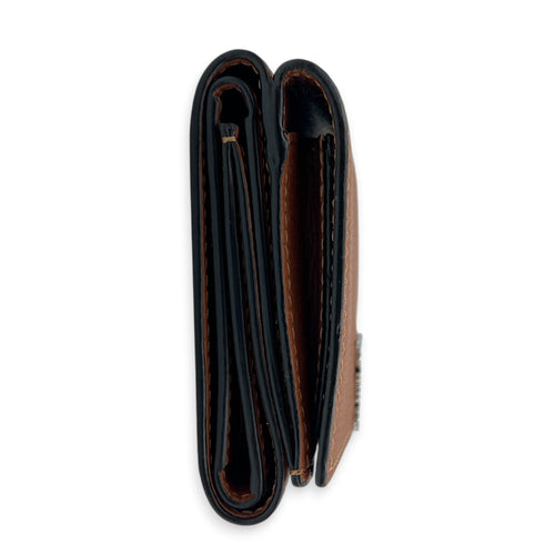 Anagram Wallet Small Tan in Calfskin, Silver hardware