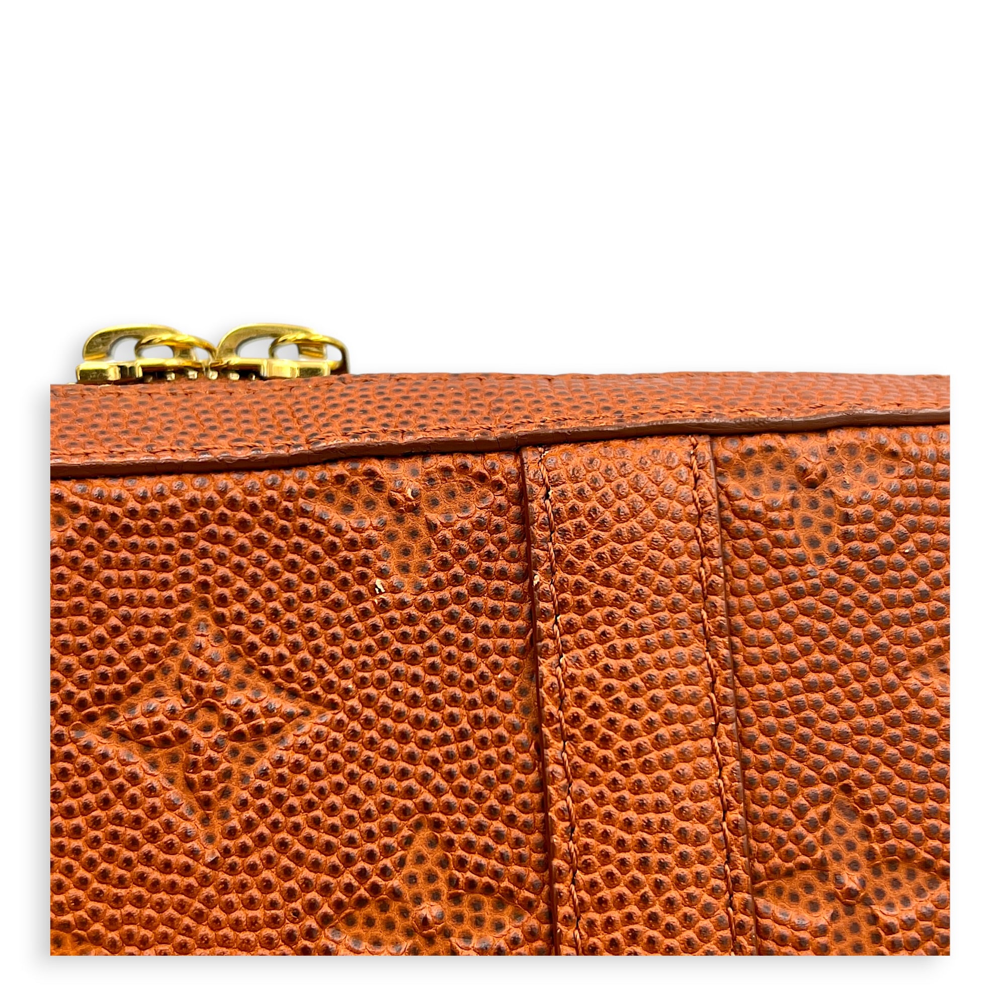 X NBA  Crossbody Bag Caramel / Basketball Brown in Taurillon Leather, Gold hardware