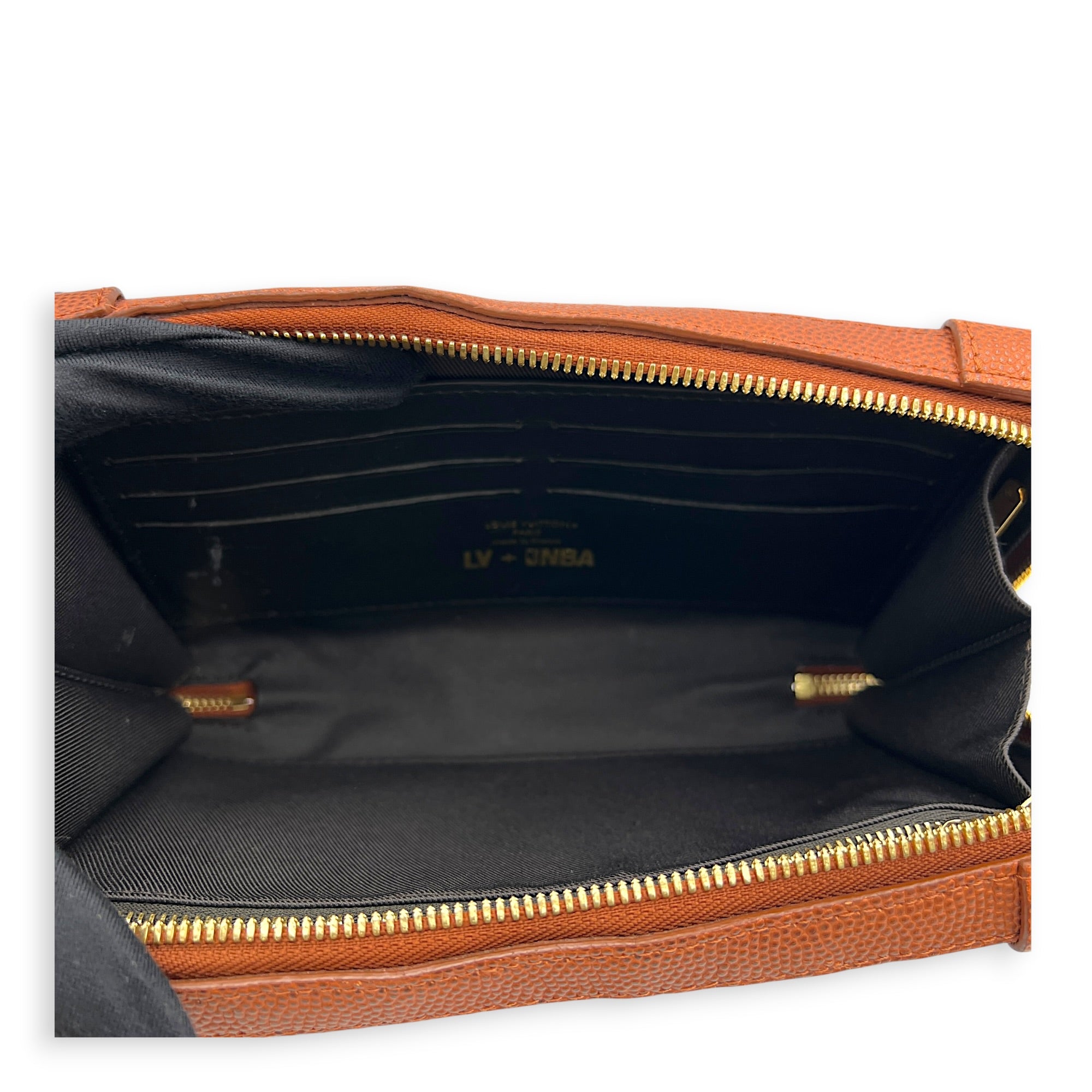 X NBA  Crossbody Bag Caramel / Basketball Brown in Taurillon Leather, Gold hardware