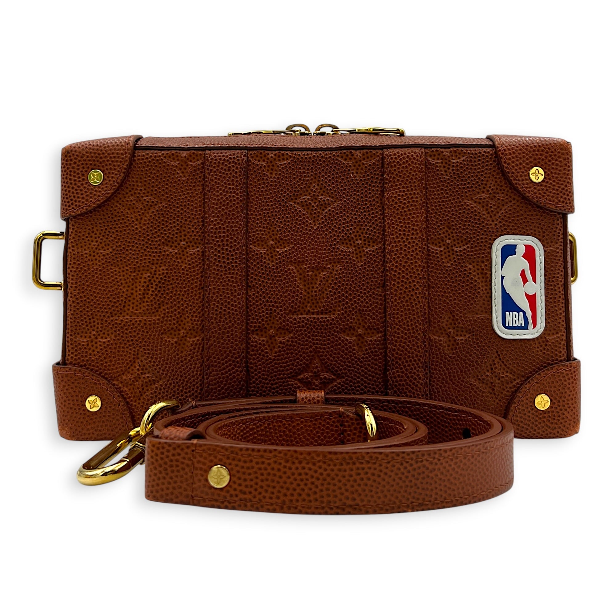 X NBA  Crossbody Bag Caramel / Basketball Brown in Taurillon Leather, Gold hardware