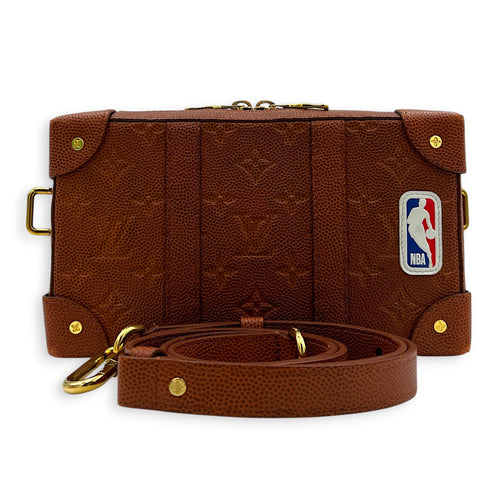 X NBA  Crossbody Bag Caramel / Basketball Brown in Taurillon Leather, Gold hardware