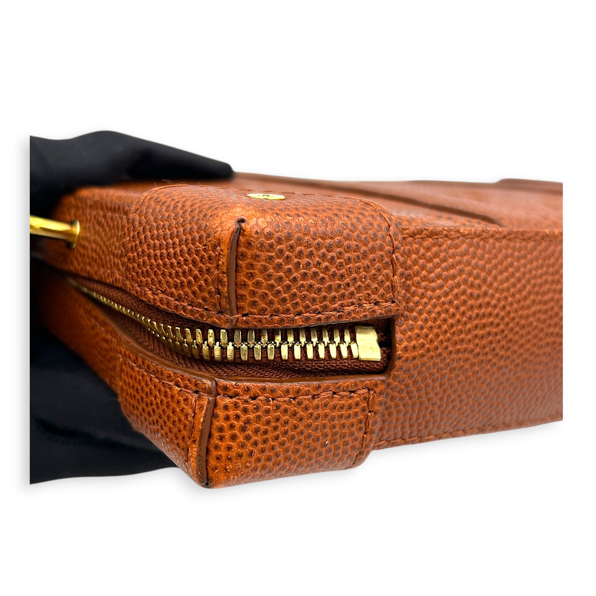 X NBA  Crossbody Bag Caramel / Basketball Brown in Taurillon Leather, Gold hardware