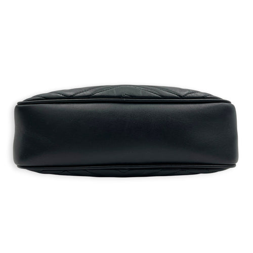 GG Marmont Shoulder Bag Small Black in Calfskin, Gold hardware