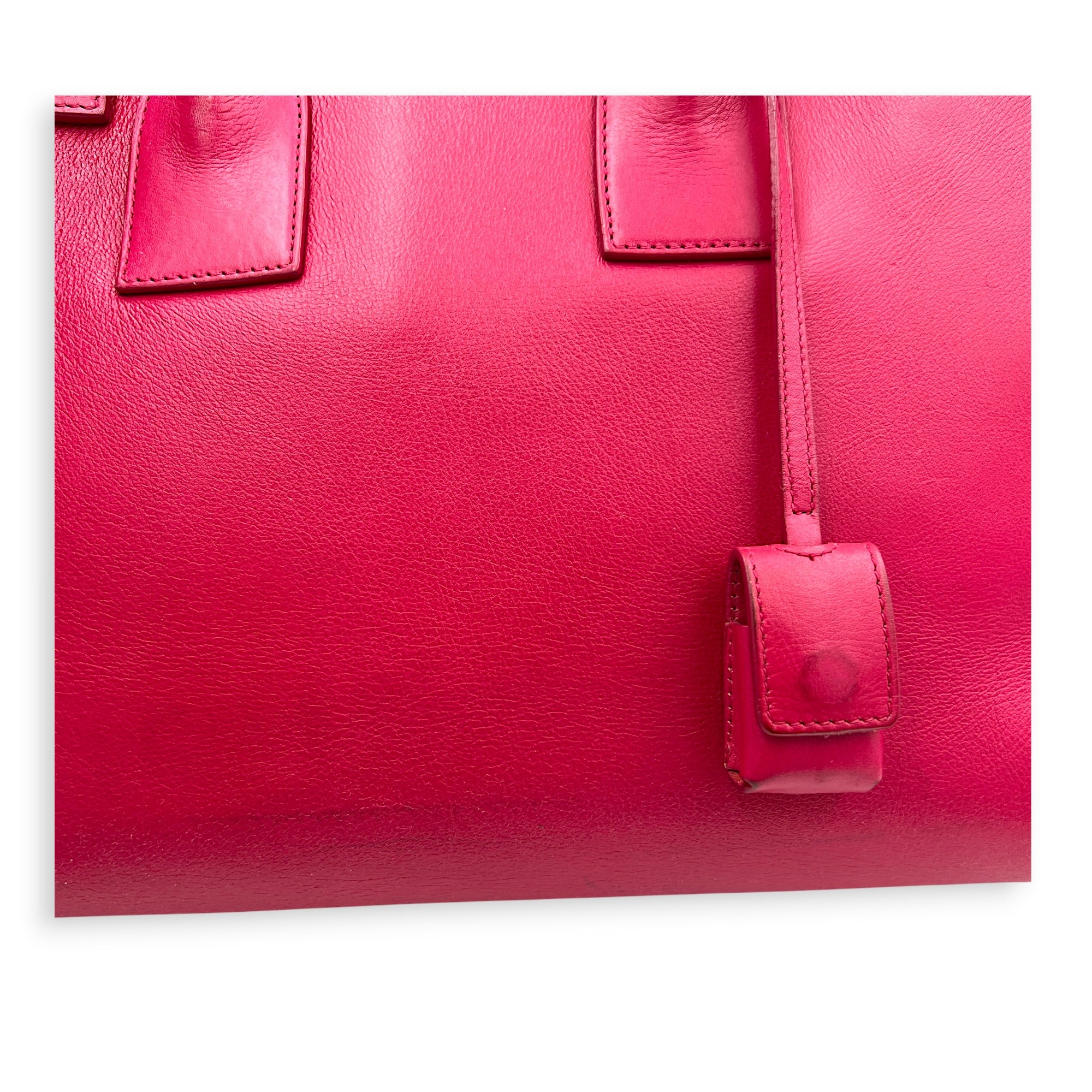 Sac de Jour Top Handle Bag Medium Rouge Eros in Calfskin, Gold hardware
