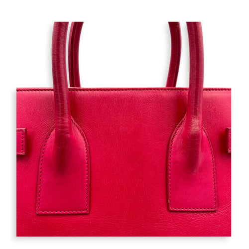 Sac de Jour Top Handle Bag Medium Rouge Eros in Calfskin, Gold hardware