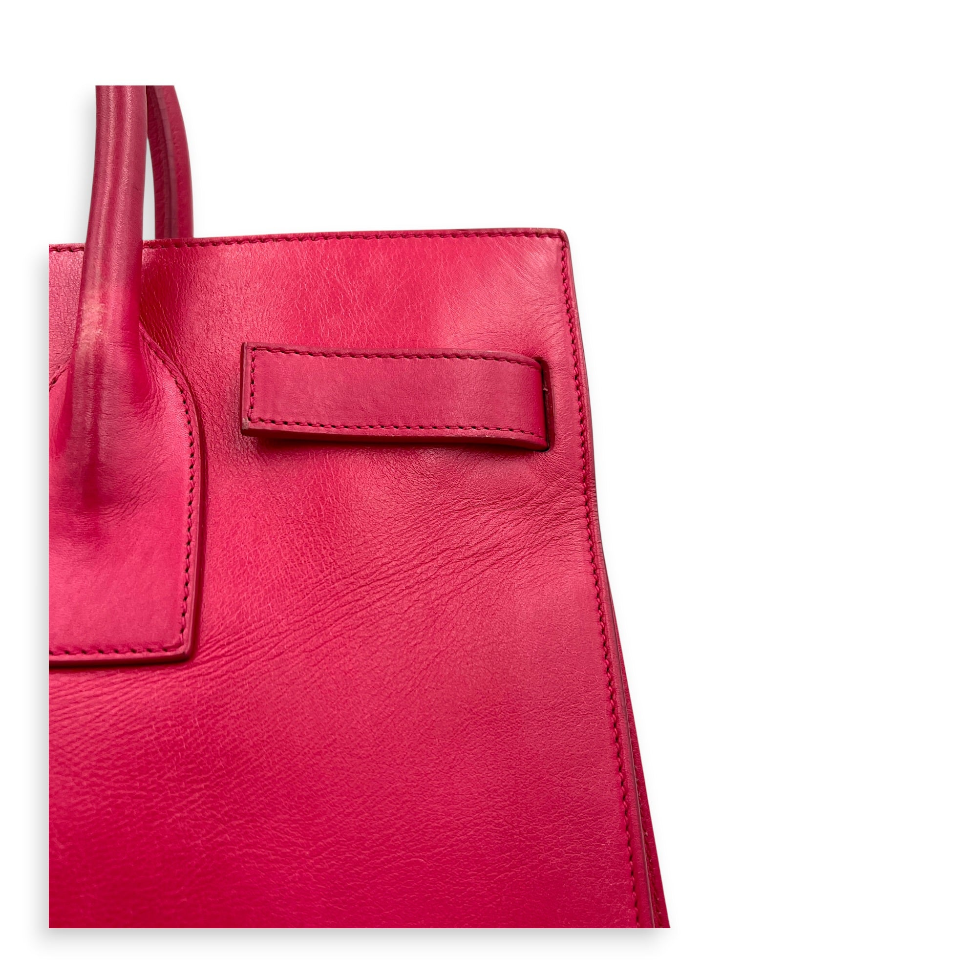 Sac de Jour Top Handle Bag Medium Rouge Eros in Calfskin, Gold hardware
