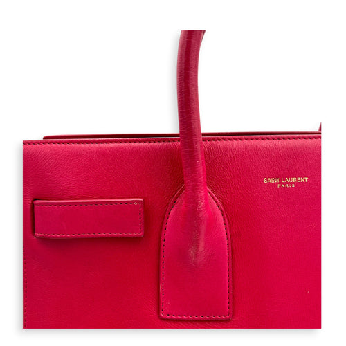 Sac de Jour Top Handle Bag Medium Rouge Eros in Calfskin, Gold hardware