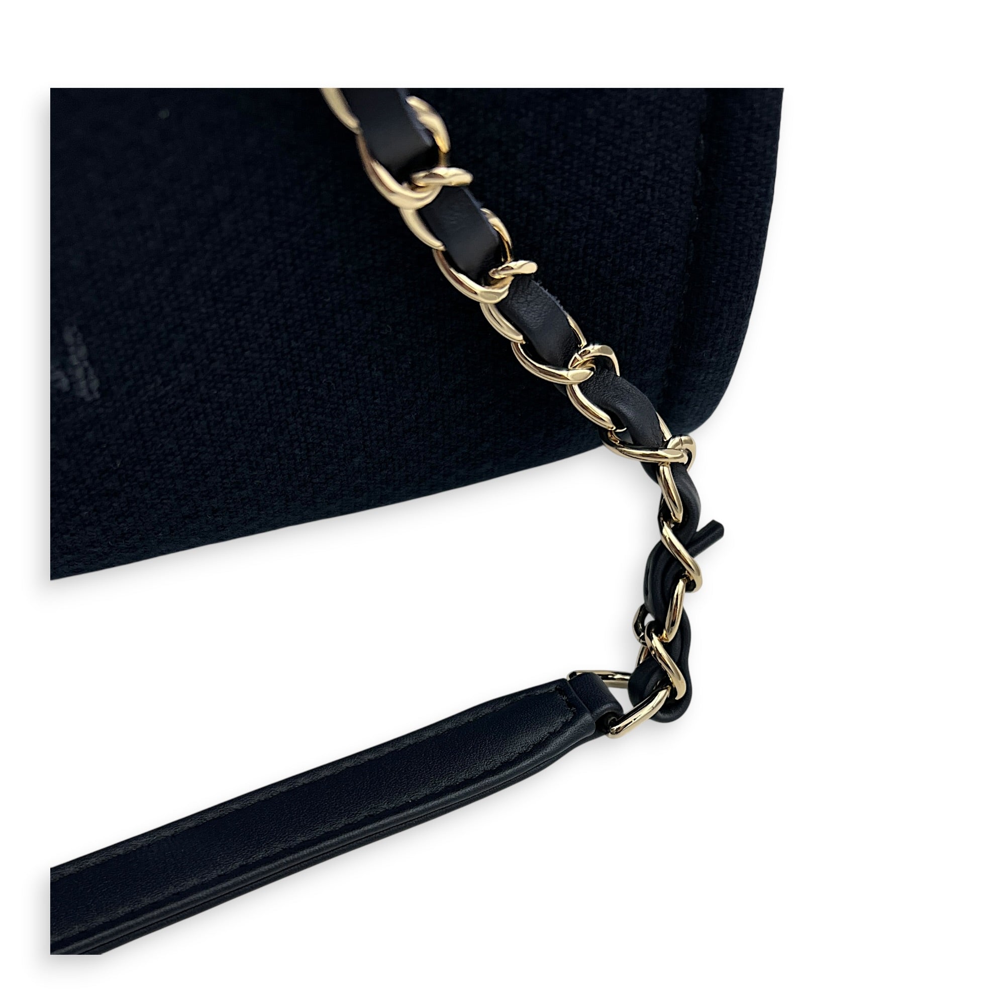 Deauville Small Blue Tote Bag in Canvas, Silver hardware