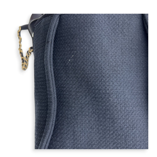 Deauville Small Blue Tote Bag in Canvas, Silver hardware