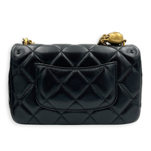 Sweetheart Crush Mini Black Shoulder Bag in Lambskin, Gold hardware