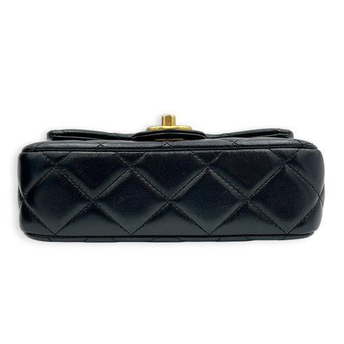 Sweetheart Crush Mini Black Shoulder Bag in Lambskin, Gold hardware