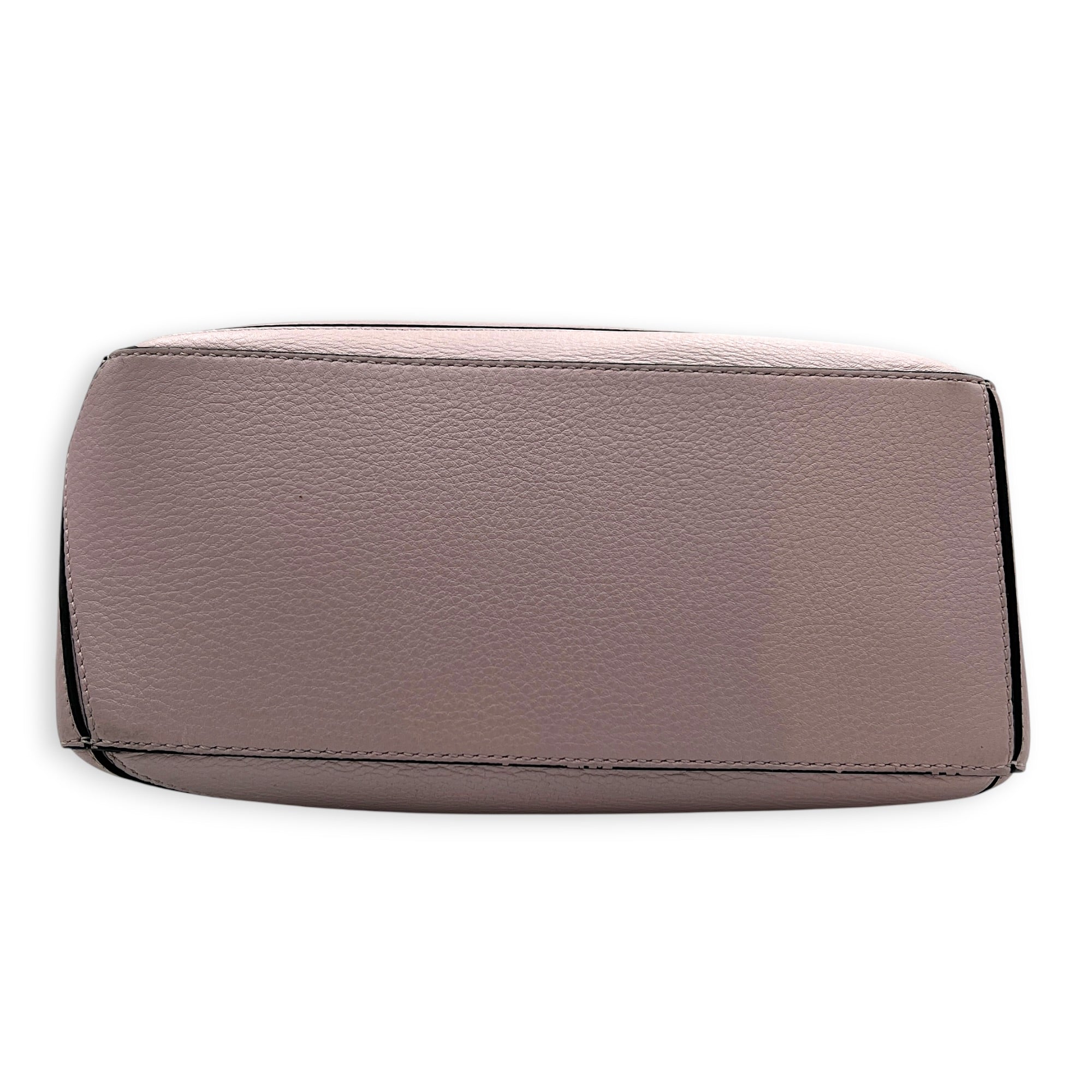 Puzzle Shoulder Bag Small Iridescent Pink in Calfskin, Silver hardware