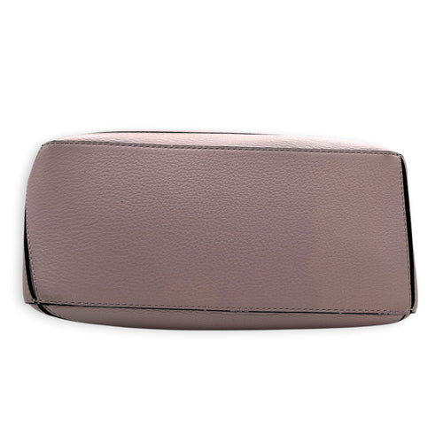 Puzzle Shoulder Bag Small Iridescent Pink in Calfskin, Silver hardware