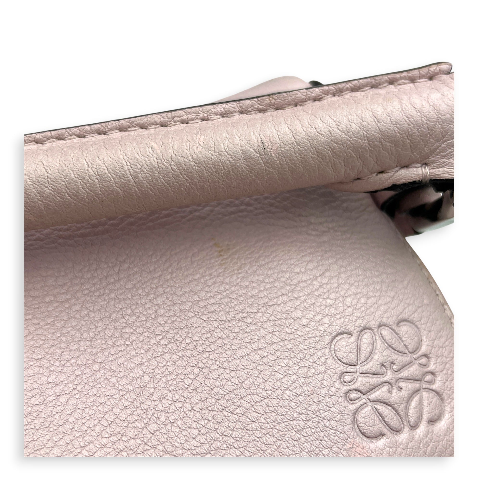 Puzzle Shoulder Bag Small Iridescent Pink in Calfskin, Silver hardware